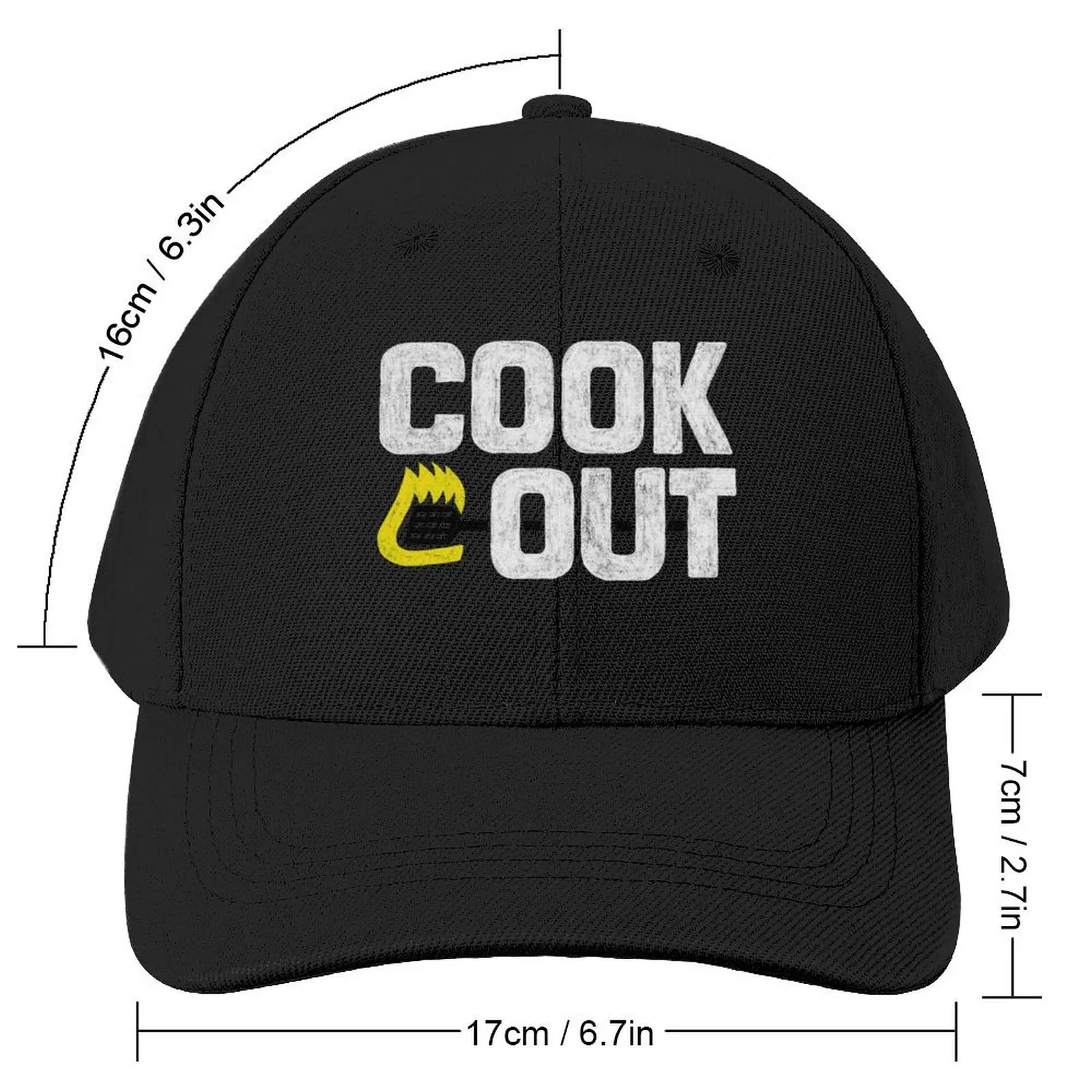 Cookout - Vintage Chalk Texture - White & Black Baseball Cap New In Hat Sports Cap Icon Kids Hat Woman Hats Men's