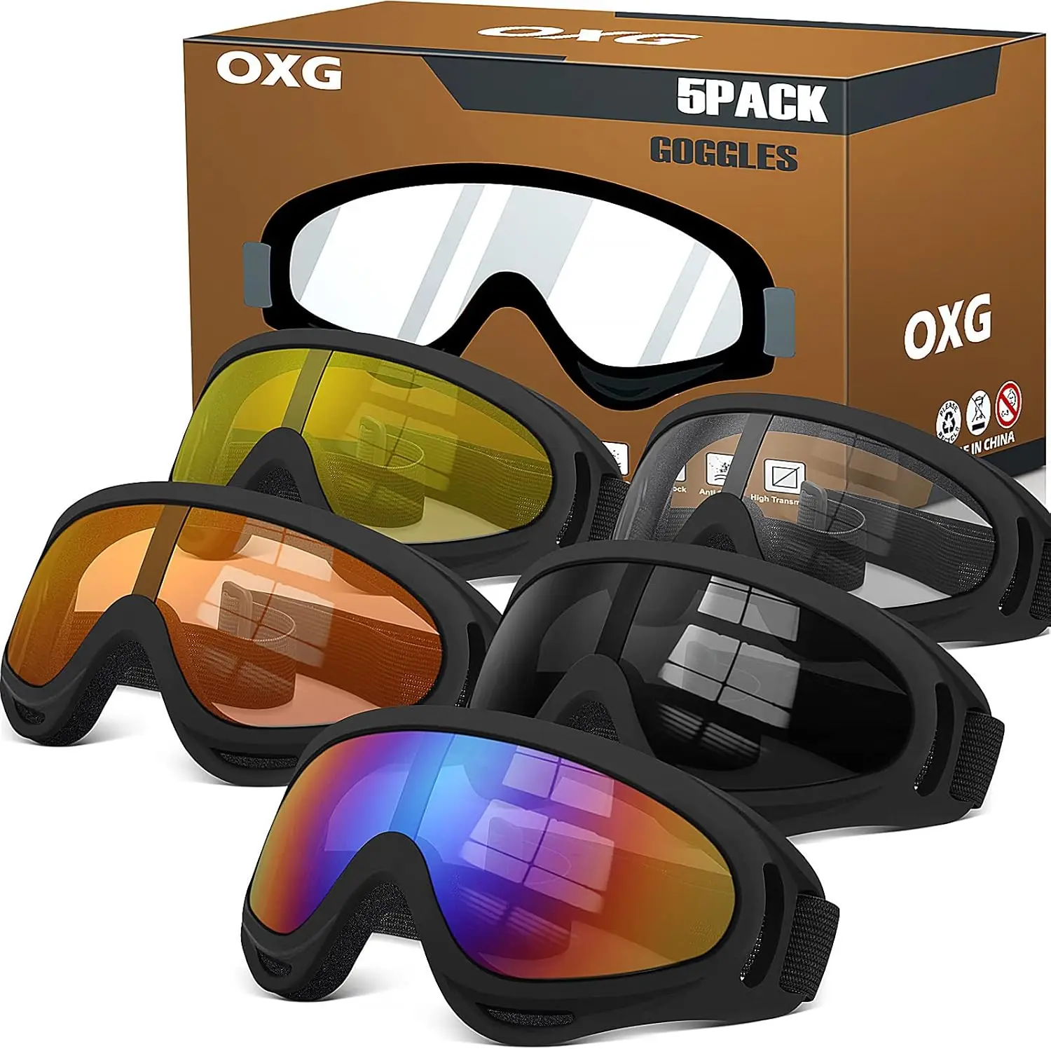 

Motorcycle Goggles for Men and Women, ATV Ski Anti-UV Dustproof Windproof Fit Helmet