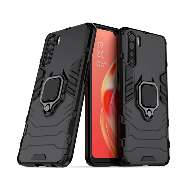 Per OPPO A91 custodia armatura anello di barretta Silicone antiurto paraurti custodia rigida per OPPO A91 custodia per telefono custodia per OPPO