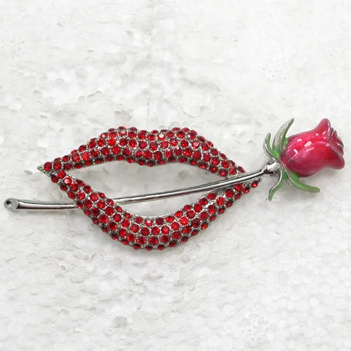 

60pcs/lot Mixed Color (Can Notes Color) Wholesale Rhinestone Valentine's day Lips Rosa Enamel Pin brooches Wedding party C102028