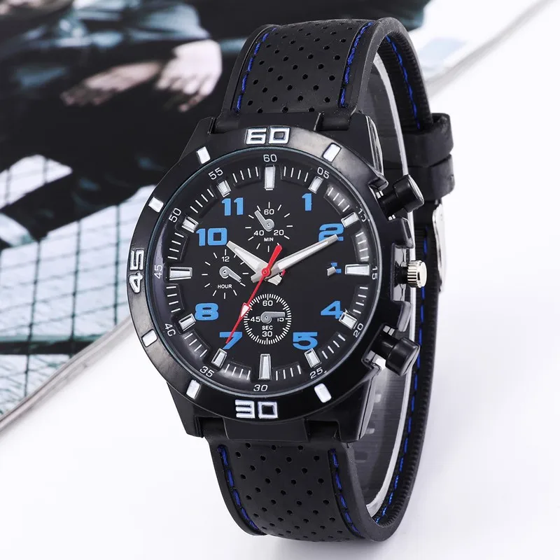 Watch Men's FashionGTSports Personalized Stitching Strap Silicone Wrist Watch Men's Student's Watch Foreign Trade Popular Style