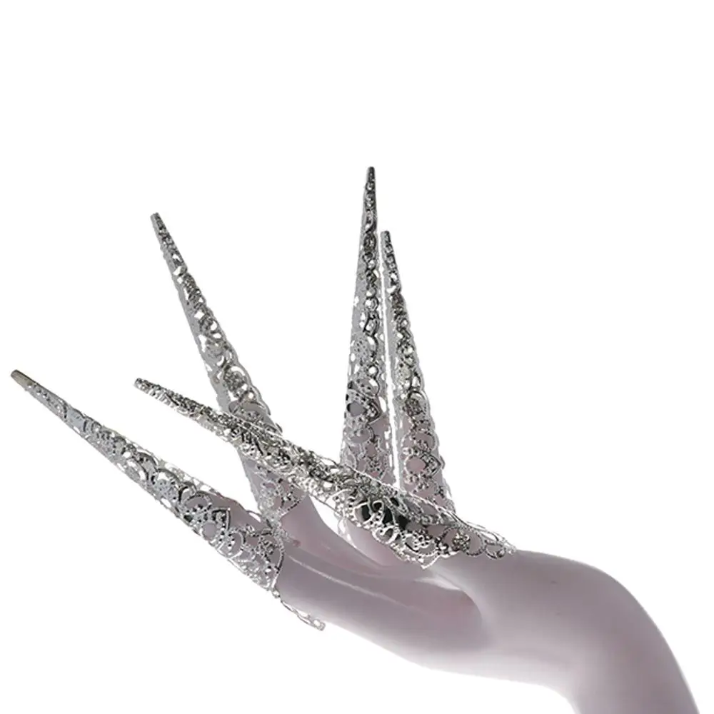 

Hollow Antique Style Queen Costume Belly Dance Accessories Nail Rings Set Knuckle Rings Finger Tip Protection