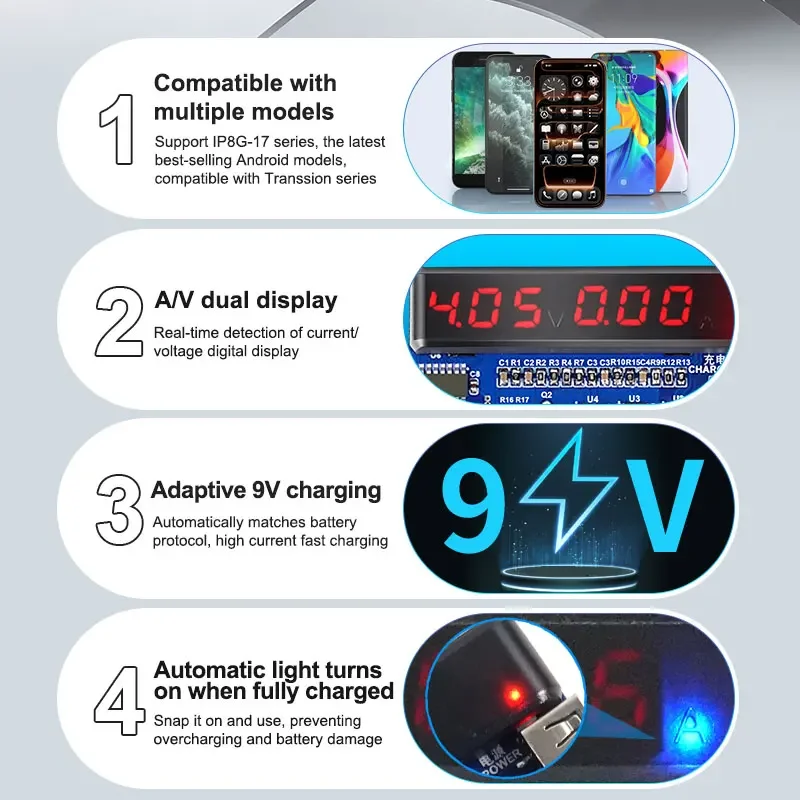 SUNSHINE SS-916 Ultra IP Android Charging Activation Fixture for IP 6~17 Series Samsung Huawei Xiaomi Battery Test Board Fast