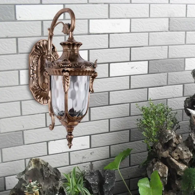 lampada de parede de aluminio impermeavel europeia outdoor villa e hotel lamp courtyard and garden led lamp 01