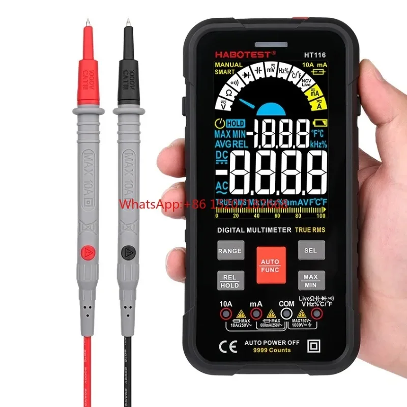 

Dropshipping HT116 Smart Multimeter 9999 Counts Multimetro Capacitance Meter Diode Test NCV Digital CE