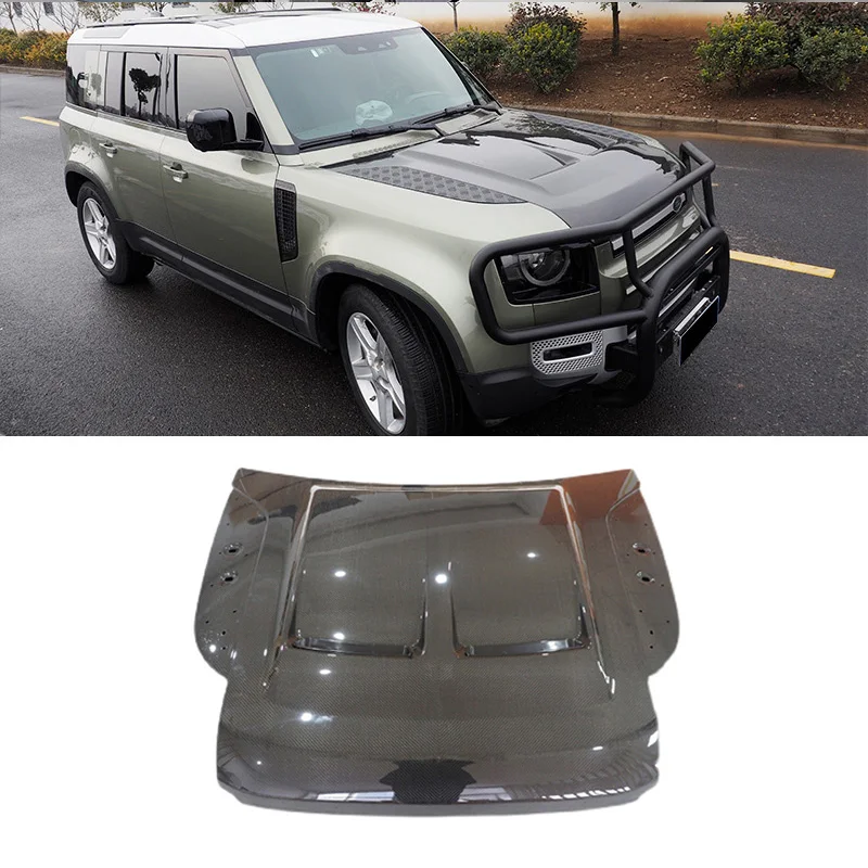 

be suitable for Land Rover Defender 90 110 Carbon Fiber Aluminum Alloy Hood Car Front Hood Front bumper cover