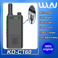 WLN KD-C160 Walkie Talkie Type-C Charger 1600mAh Mini Handheld Transceiver UHF 400-470MHz 16CH Portable Long Range Two Way Radio