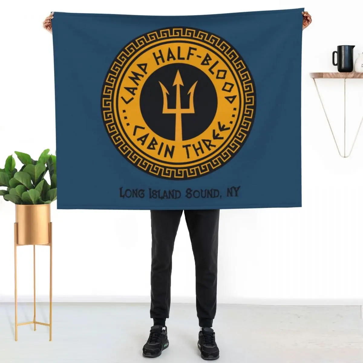 Authentic Camp Half Blood Long Island Sound Cabin Three - Professional Quality Graphics Throw Blanket Beautifuls Luxury Blankets