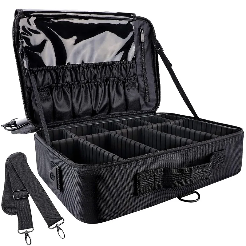 Large Capacity Travel Makeup Train Case 16.5 Inches Professional Makeup Cosmetic Case Portable Artist