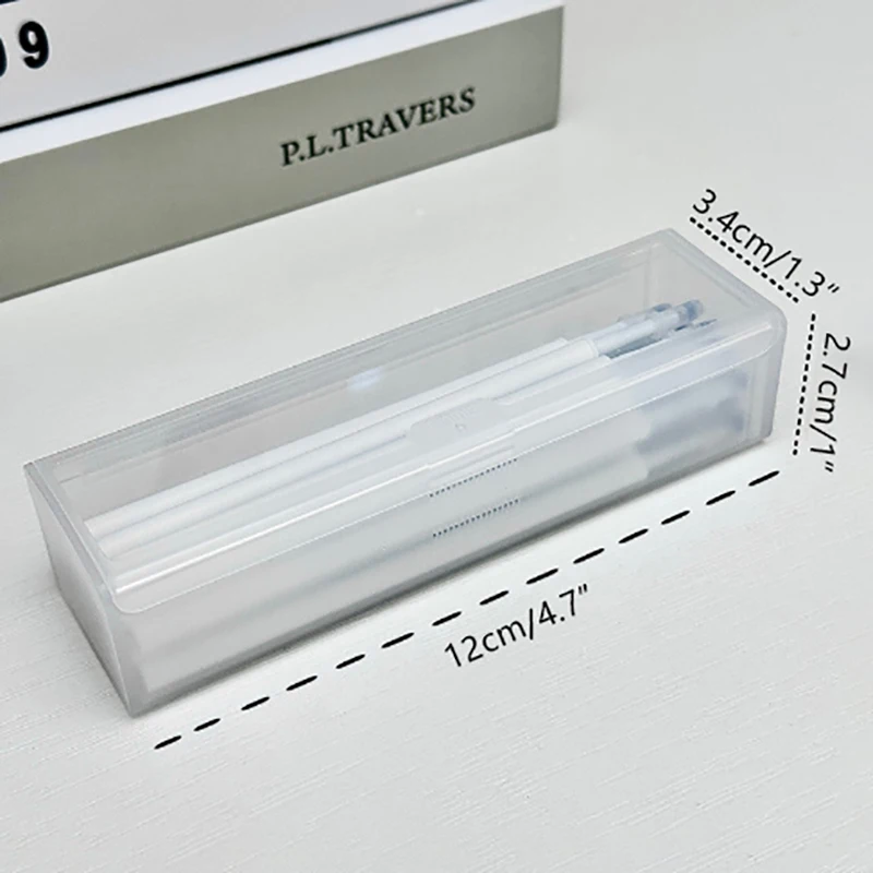 PP Transparent Plastic Pencil Case Lightweight Large Capacity Pencil Box Pen Storage Students School Stationery Supplies