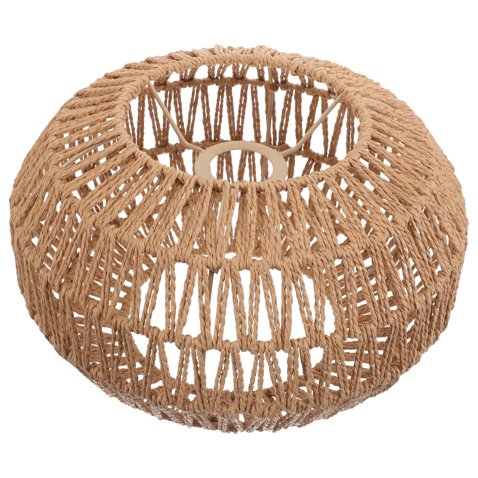 

Braided Vintage Lampshade Round Paper Rope Cover for Home Restaurant House Solar Lighting Simple Lampshade