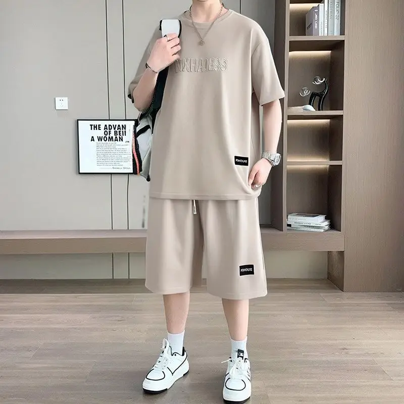 

Спортивный костюм для мальчиков: футболка с коротким рукавом и шорты, дышащий свободный комплект для занятий спортом