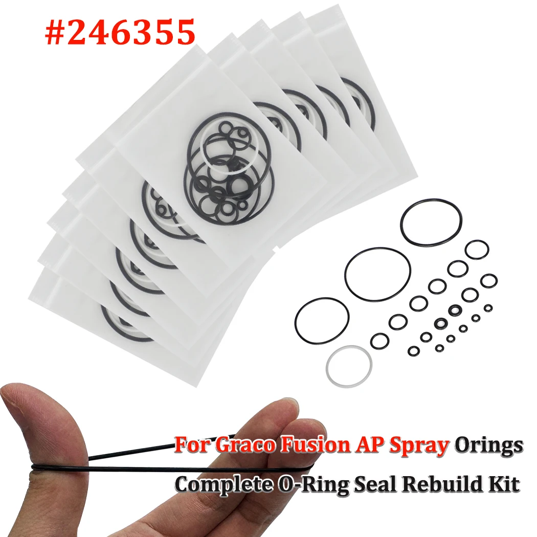Para Graco Fusion AP Spray Orings 246355 Kit completo de reconstrucción de sello de junta tórica 10/25 Kits