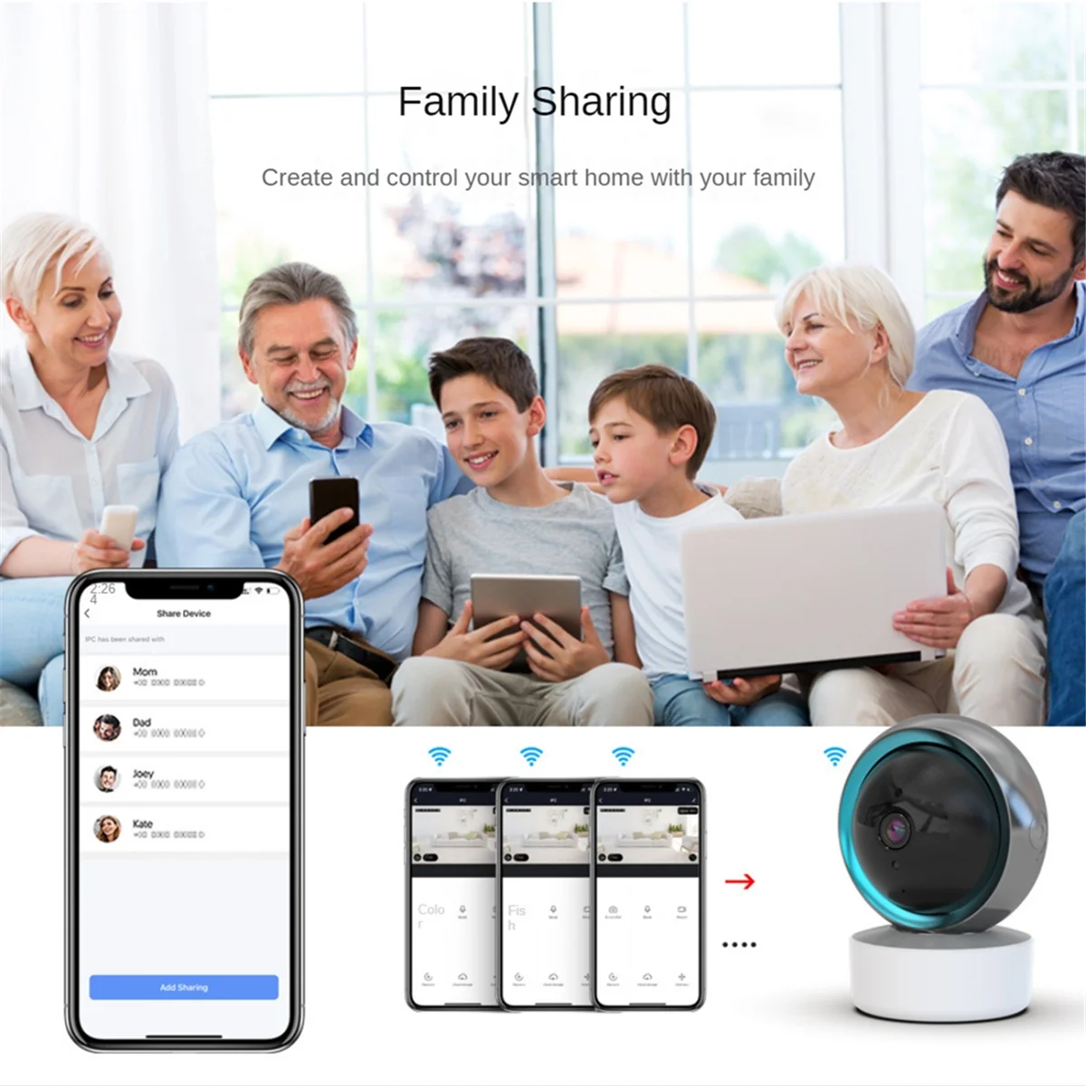 A14M 2MP Tuya スマート Wifi ベビーモニター監視 1080P ミニカメラ自動追跡双方向オーディオ IP カメラ英国プラグ