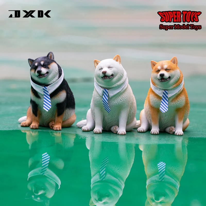 JXK102 1/6 Fat Shiba Inu Simulation Resin Original Animal Model Height 8.5cm Pet Dog Doll 12 Inch Action Figure Scene Accessory