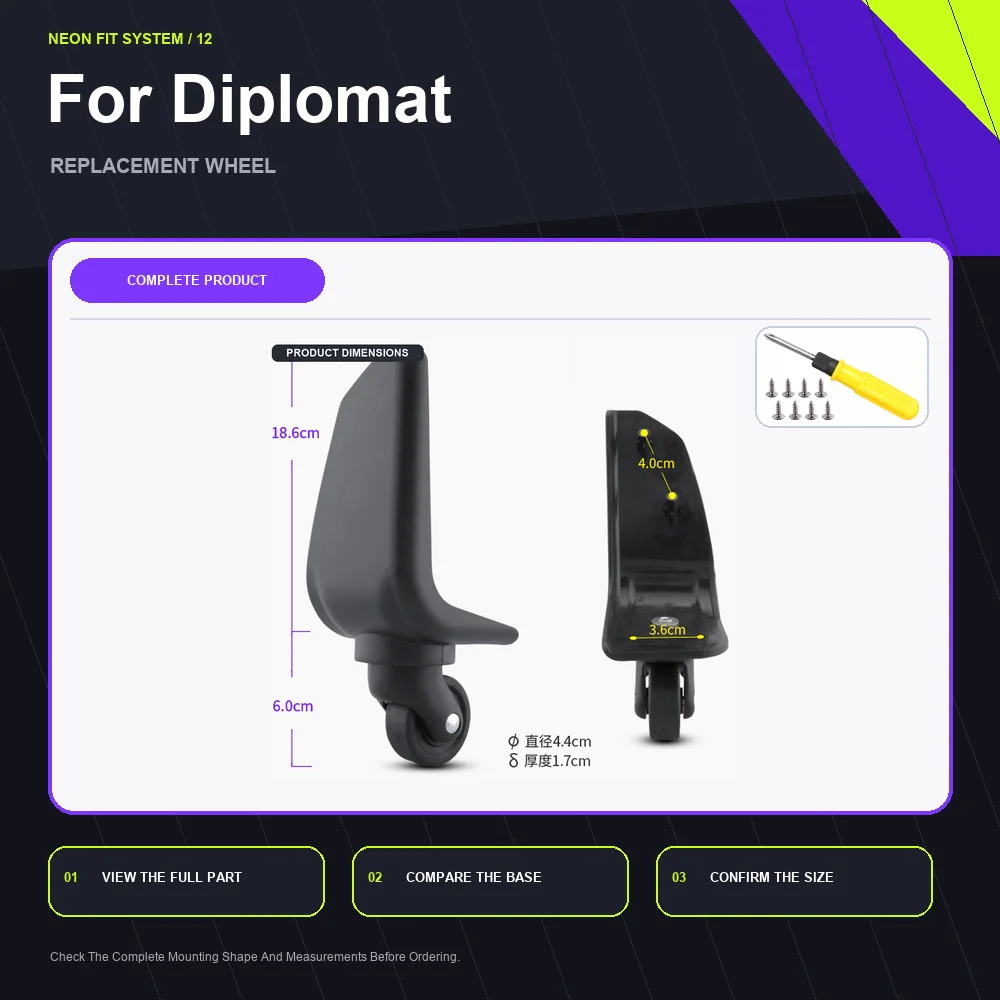 Smooth Rolling Suitcase Caster For Diplomat Smooth Spinner Luggage Caster Repair Part Reliable Travel