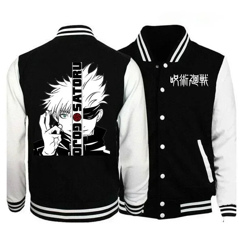 

Kaisen Men and Women's Jiu-jitsu Anime Jacket Gojo Satoru Jersey Baseball Coats Outdoor Casual Fashion