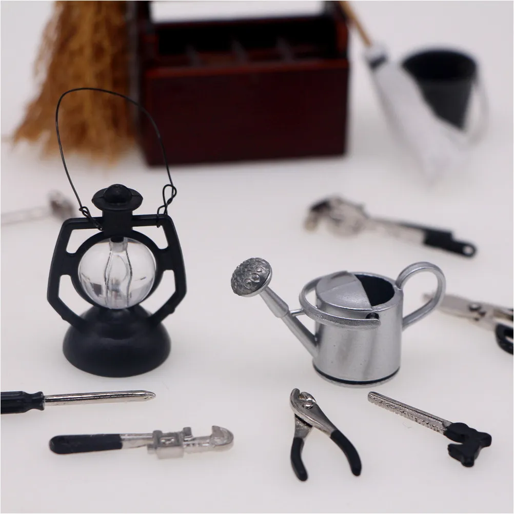 

1Set Miniature Tool Box Set Premium Wood Alloy Plastic Realistic Desktop Decoration for Mini House Tiny Room DIY Accessories