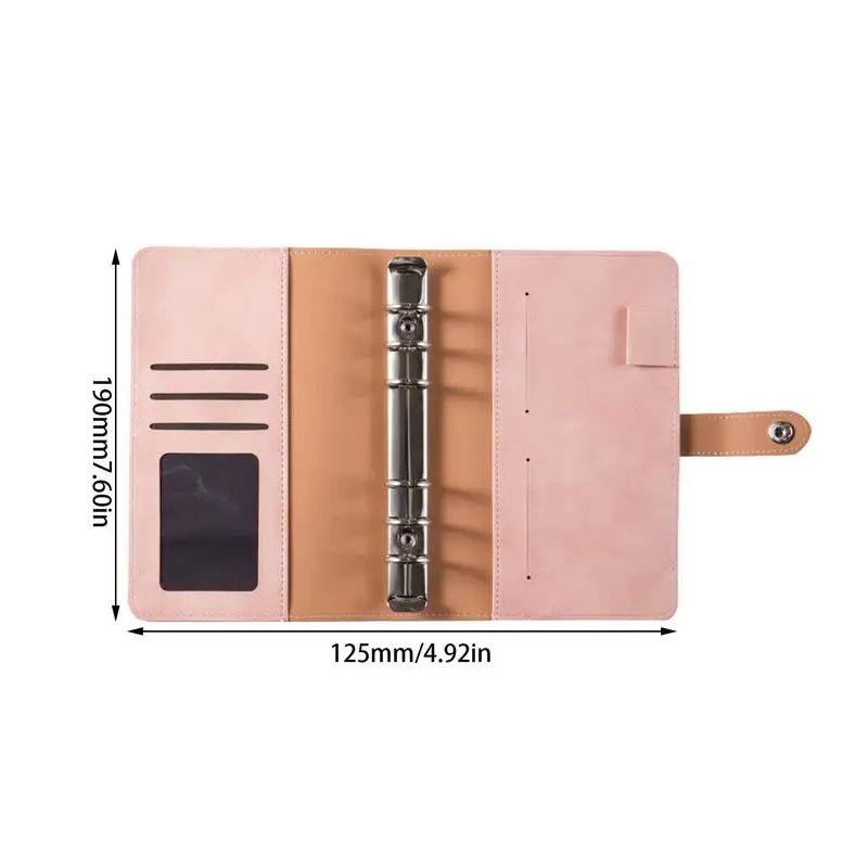PU Leather Binder Budget Planner Organizer With Clear 12 Zipper Pockets Saving Cash Envelopes System Notebook Cash Organizer