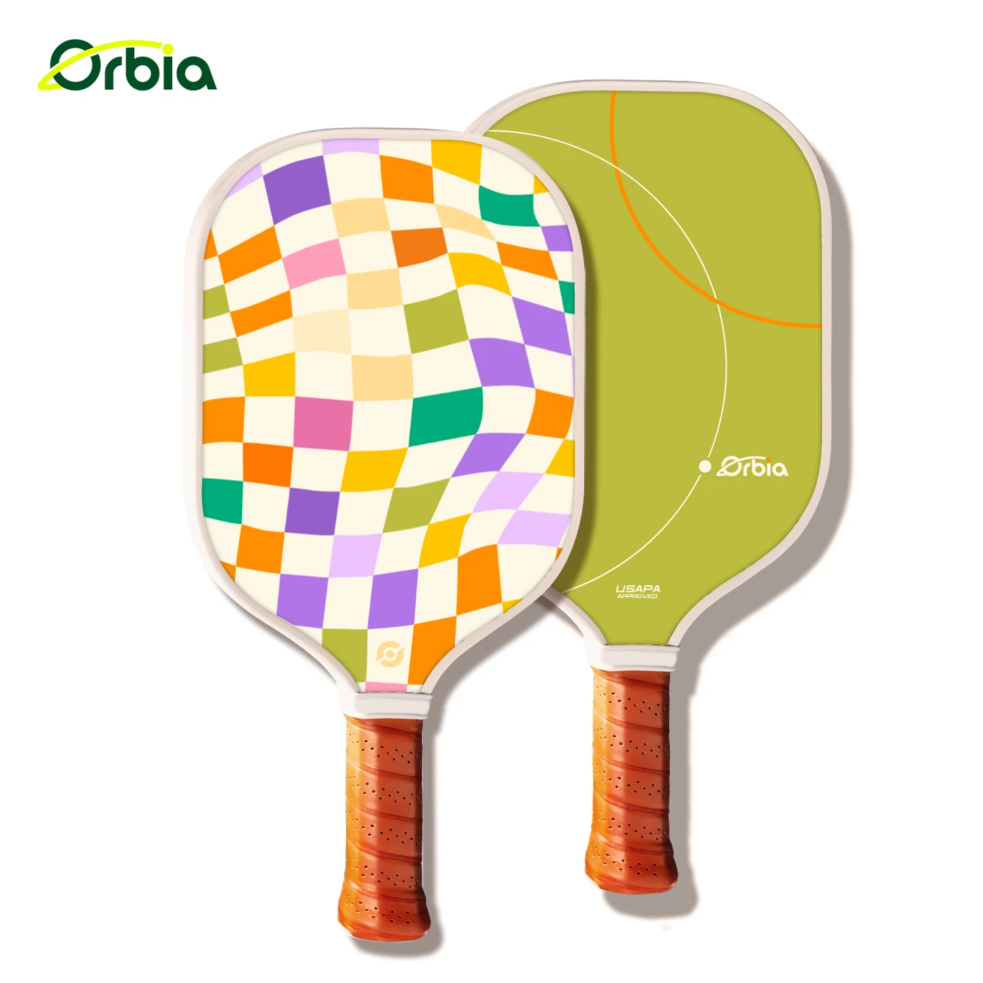 

Orbia Pickleball Glass Fiber 13MM Thickness Racket Non Slip Handle Bats Durable Design Color lattice design Paddle Pickleball