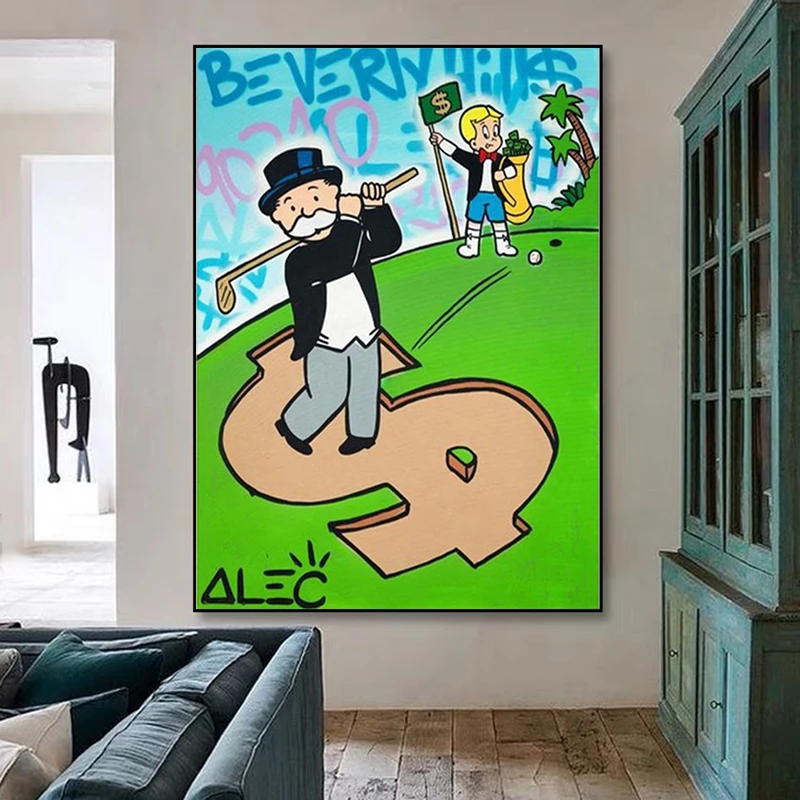ALEC Monopolies Classic Street Artisc Canvas Posters Prints Wall Art Oil Painting Decorative Picture Modern Kids Room Home Decor