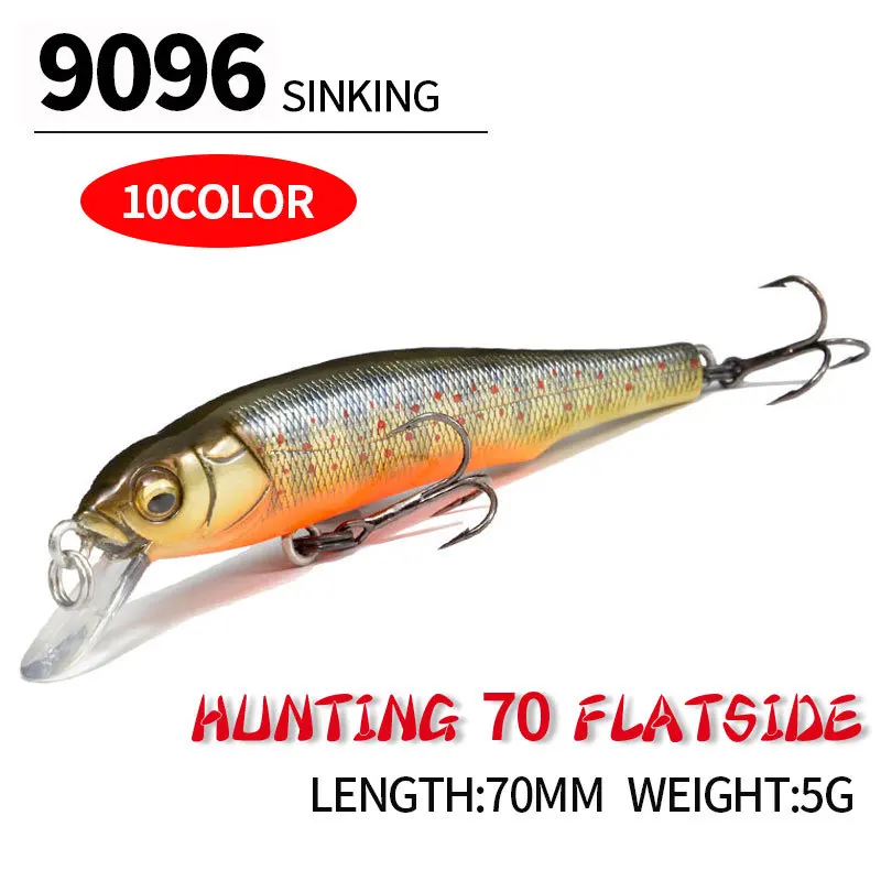 1pcs Sinking Minnow Wobblers Fishing Lures 70mm 5g Trout Artificial Plastic Hard Bait Jerkbait Crankbait Bass Fishing Tackle