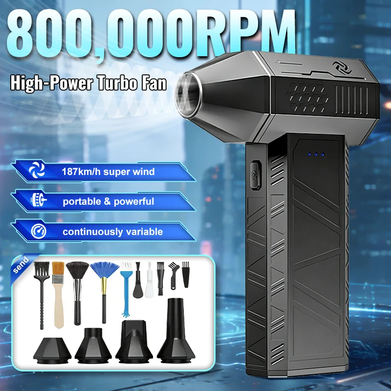 

New X3Mini Turbo Fan 800000RPM Electric Air Blower Big Winds 187km/h Handheld Brushless Motor Violent Blower Industrial Dust Fan