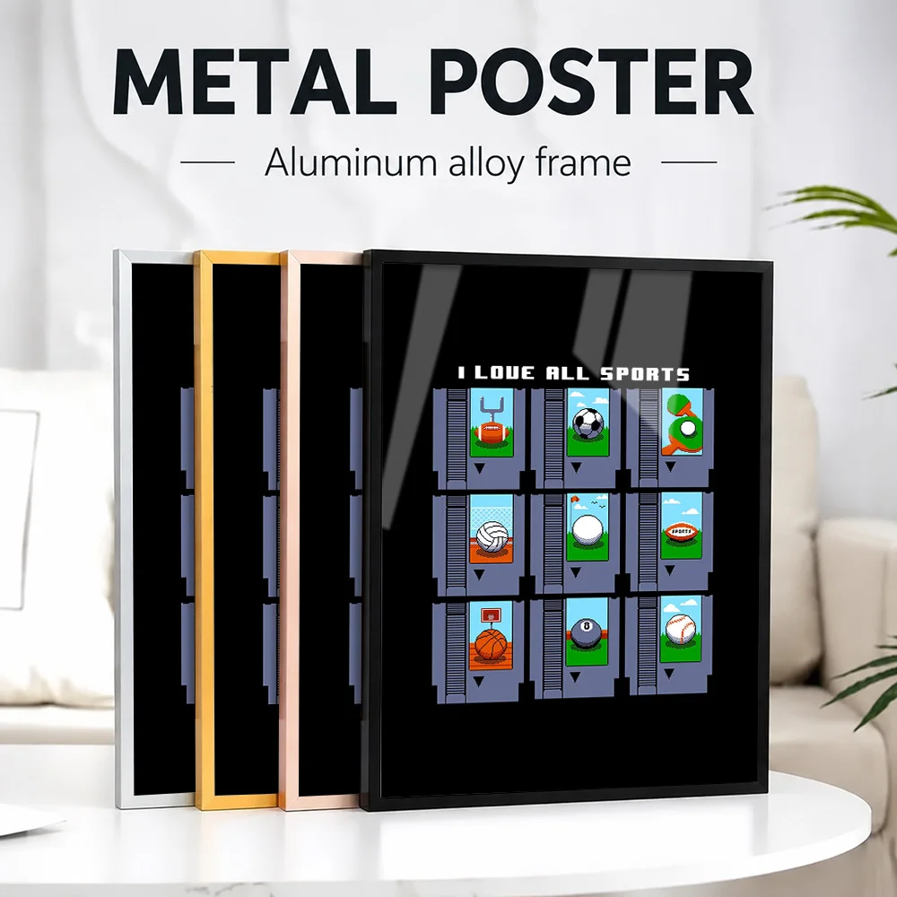 Martial Fighter Watercolor Metal Poster With Aluminum Alloy Frame Personalized Photo Refined Gallery Style Wall Art For Studio