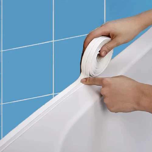 Imagen 2 del producto Cinta de sellado para ducha de baño, cinta de masilla de PVC para baño, inodoro, autoadhesiva, impermeable, a prueba de moho, para esquina de pared del fregadero de cocina