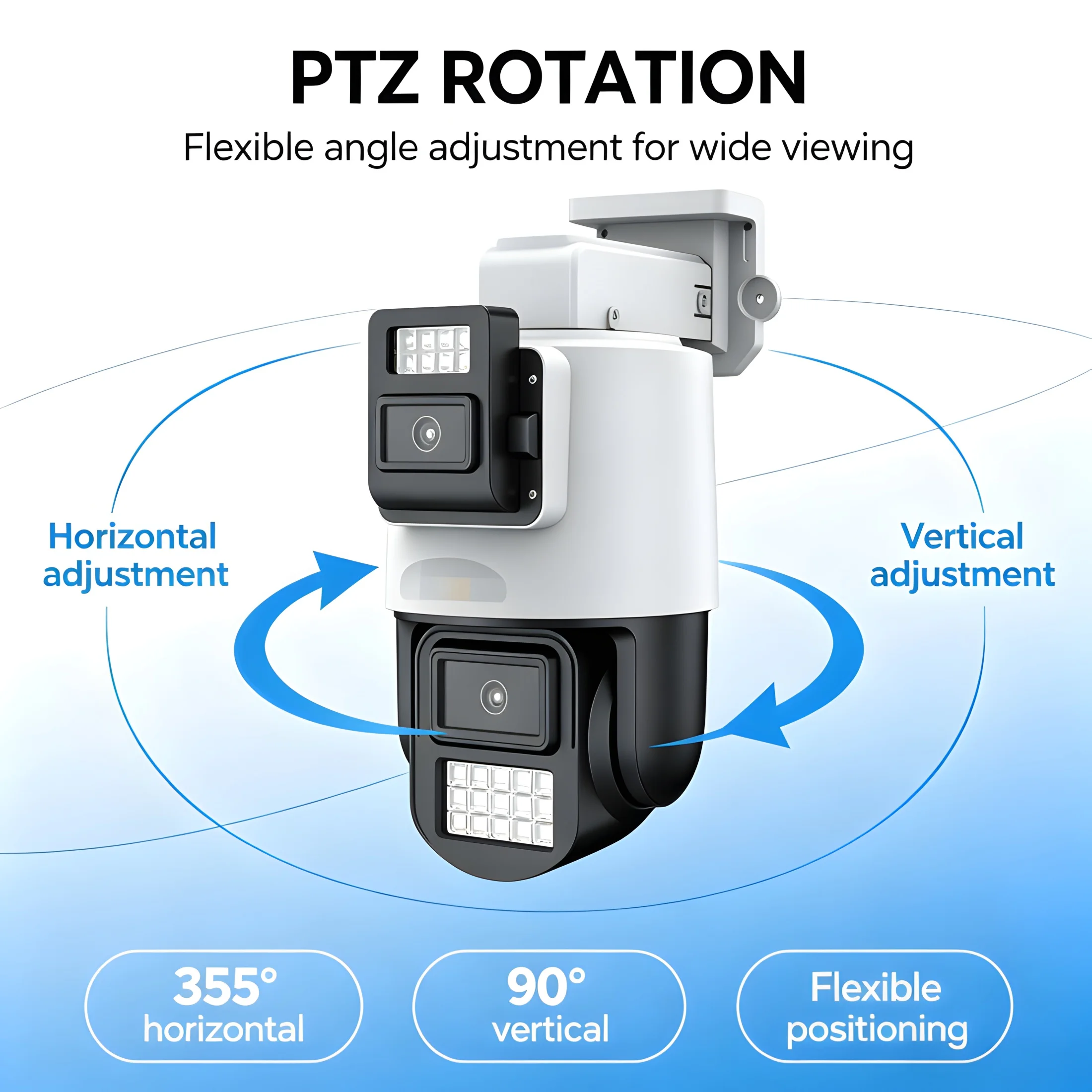 6MP Dual Lens PTZ Security Camera Indoor Outdoor with Human Detection Auto Tracking Two-Way Audio And Cloud Storage