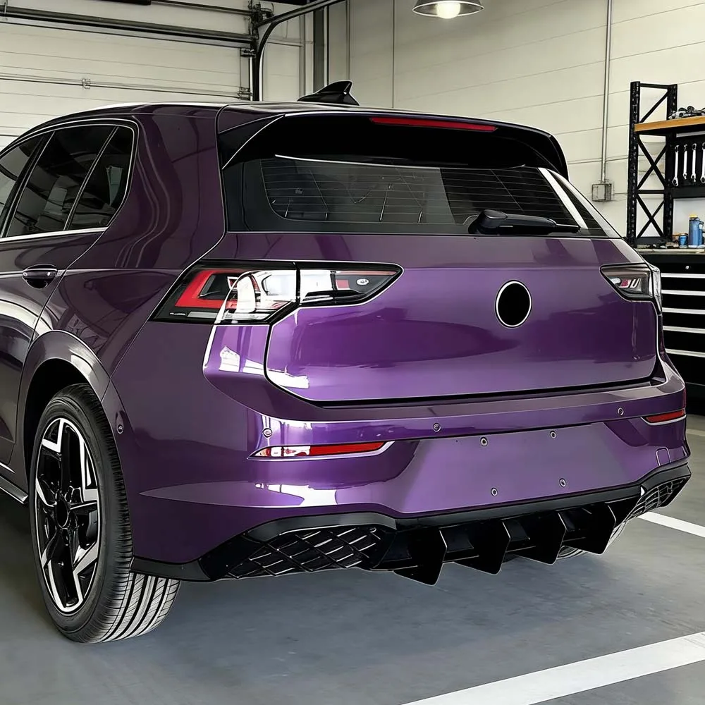 

For VW Golf 8.5 MK 8.5 300TSI R-line 2024-2025 Car Rear Bumper Lip Diffuser Spoiler Splitter ABS Body Kits Tuning Glossy Black