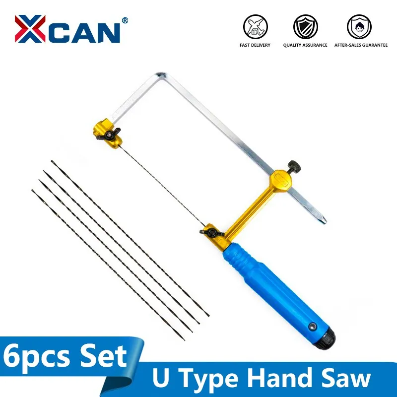 XCAN Adjustable Mini Hand Saw U Type Jeweler's Saw Saw Bow for Jewelry DIY Tools Woodwork Craft Tools Hand Tools Set Saw Blade