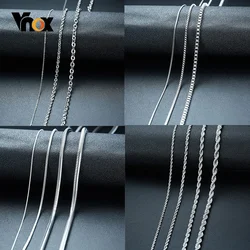 Vnox (Dropshipping) Basic Chain Necklaces for Men Never Fade Tone Stainless Steel Rolo Box Snake Chains Necklace 18-24 inch