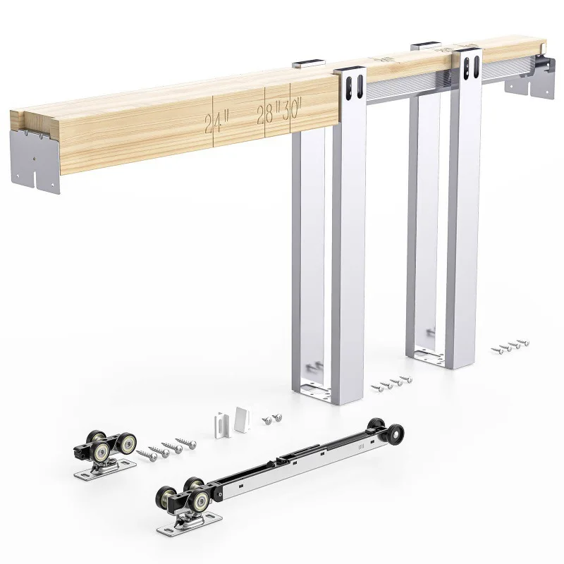 

Door frame kit with two-way soft closing mechanism for 2X4 keel walls