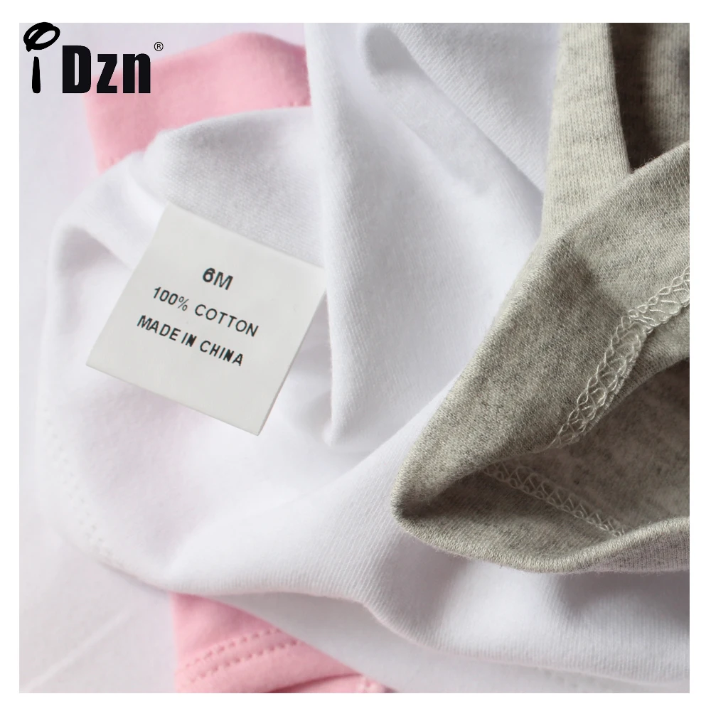 iDzn NEW AB CD Funny Rock Cute Baby Rompers Baby Boys Girls Fun Print Bodysuit Infant Long Sleeves Jumpsuit Kids Soft Clothes