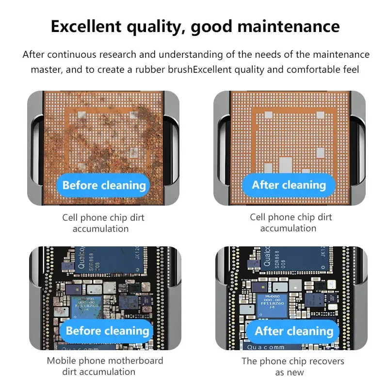 MaAnt cepillo de acero para eliminación de pegamento de chip de placa base, limpieza de PCB, limpieza de CPU, polvo, PCB, reparación de BGA, cepillo de soldadura reemplazable