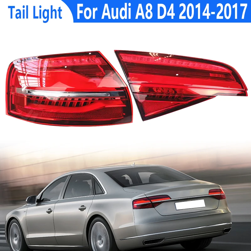 Car Tail Light For Audi A8 D4 4-Door Sedan 2014-2017 LED Taillights Rear Lamp LED Signal Parking Lights 4H0945095K