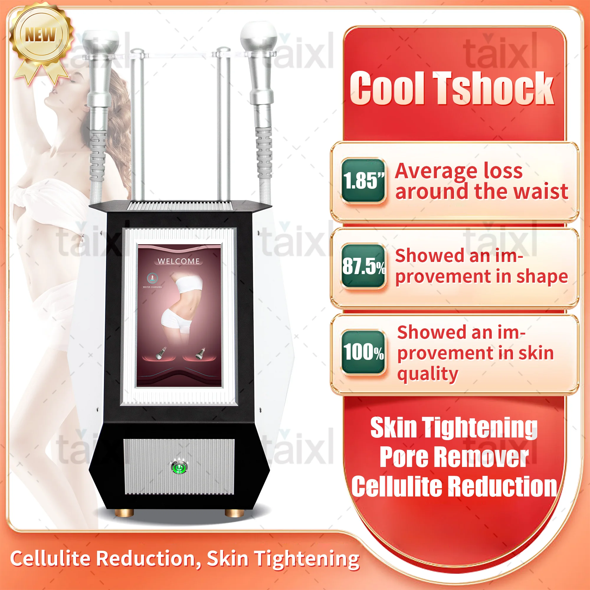 VENTE FLASH - Cool Tshock - Machine de cryolipolyse pour le raffermissement de la peau, l'élimination de la cellulite, le remodelage corporel par cryothérapie