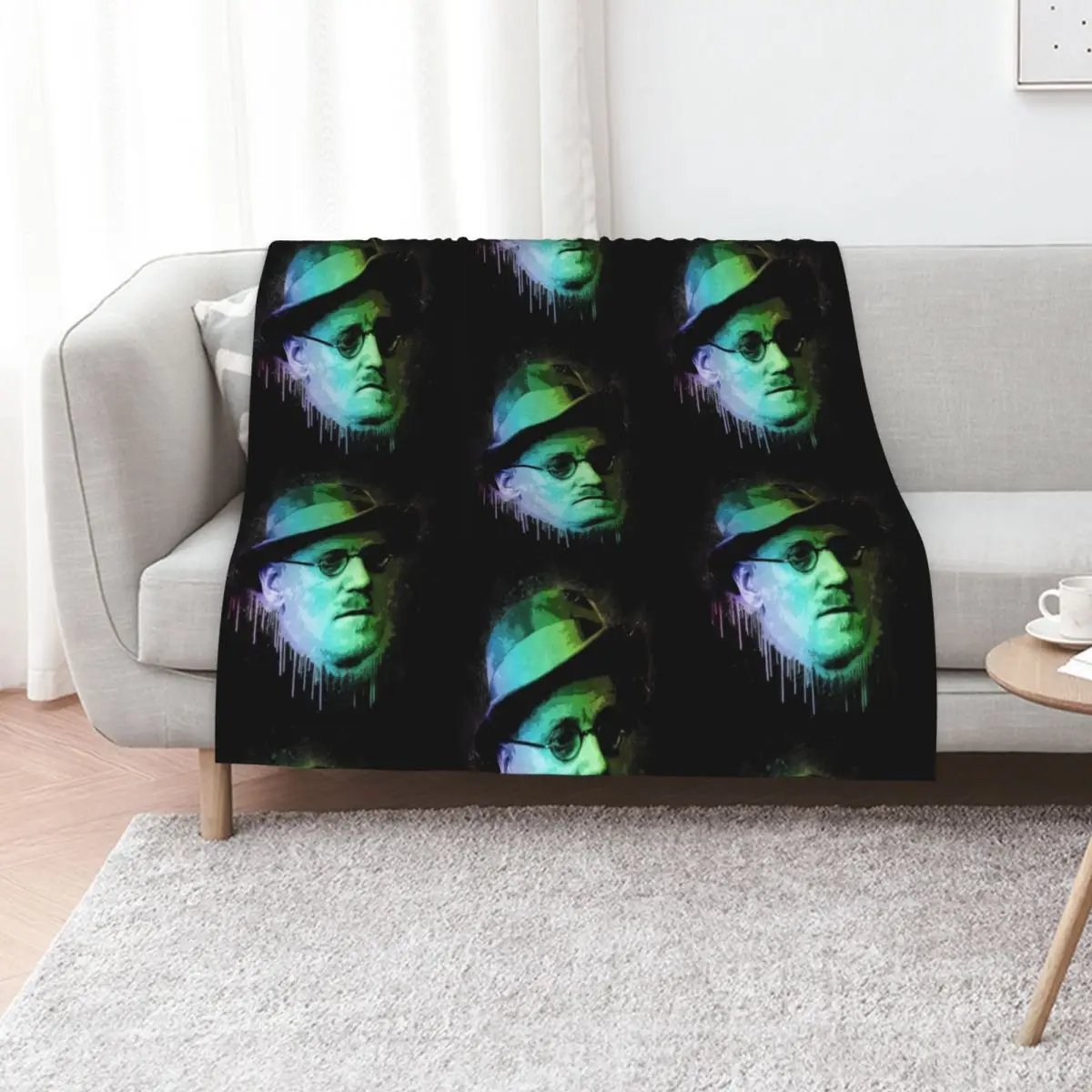 James Joyce Urban Grunge Painting Rainbow Spectrum Throw Blanket Decorative Sofas Luxury valentine gift ideas Blankets