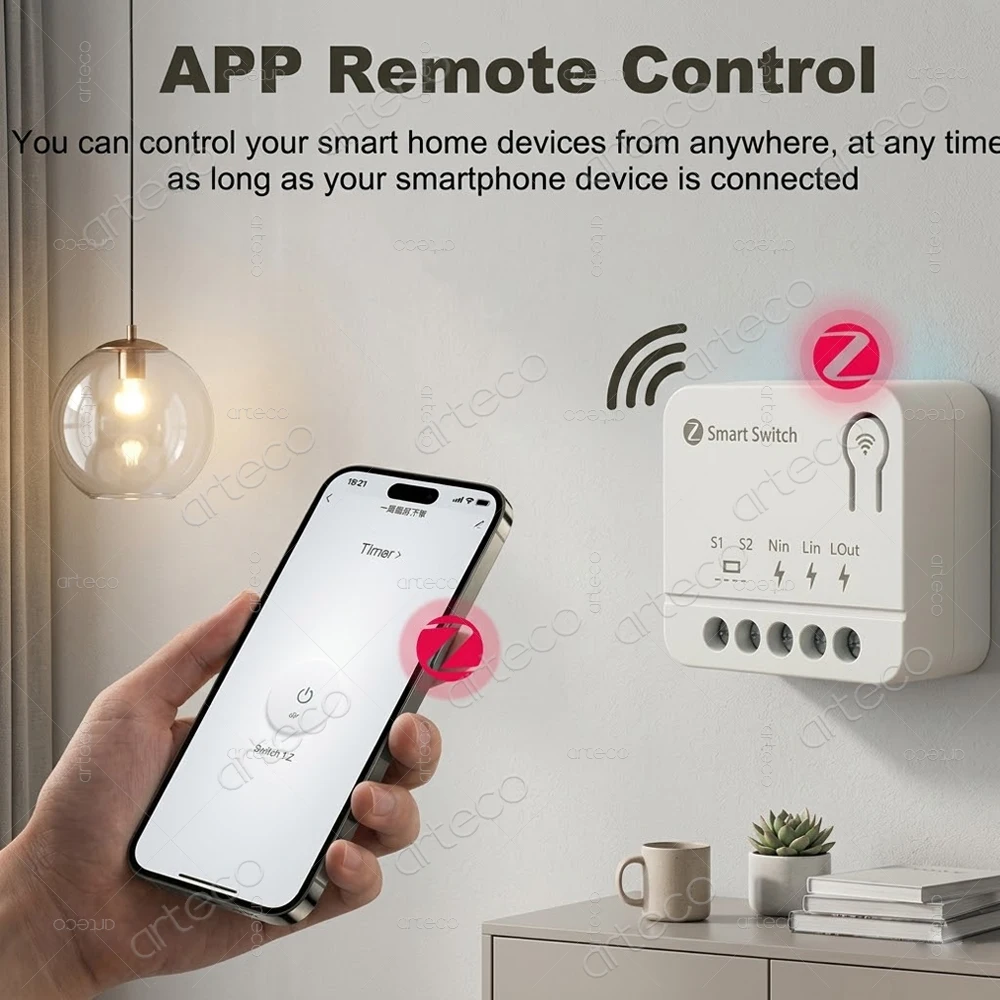 Mini Zigbee Smart Switch Module Detach Relay External Switch 1/2/3 Gang App Remote Timing Control Support Z2M Alice Need Gateway