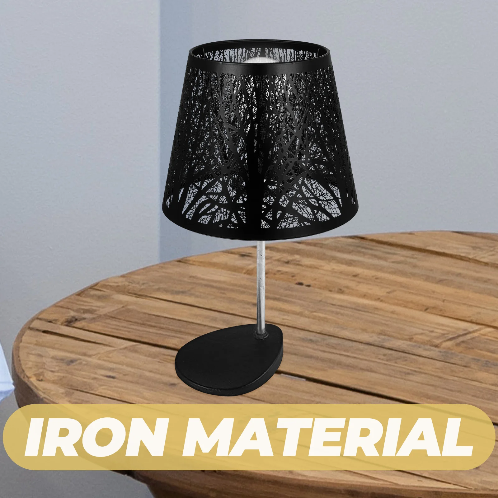 

1Pcs Durable Tree Shadow Lampshade Iron Art Table Lamp Cover Decorative Light Cover Soft Light Filtering Practical Desktop Decor