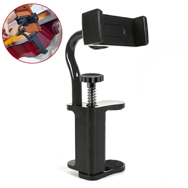 Guitar Phone Holder Mount,for Digital Sheet Music Holder Teaching Videos, Live Streaming & Recording Universal for Smartphone