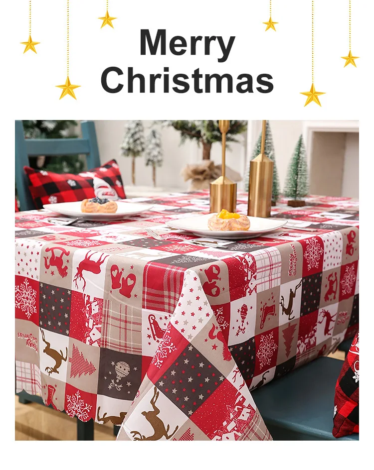 2025 Christmas Plaid Cross-Border Tableclothes Home Decoration Creative Print Table Runner