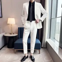 4-C4 High-end suit for men, business casual professional formal wear, groom wedding suit, slim and handsome match