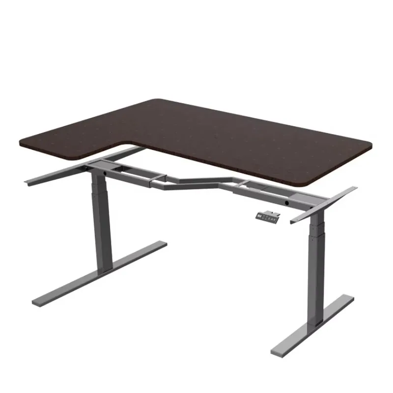 Ergonomisch kantoor Stand-up stijgend computerbureau L-vormig bureauframe verstelbaar voor managers