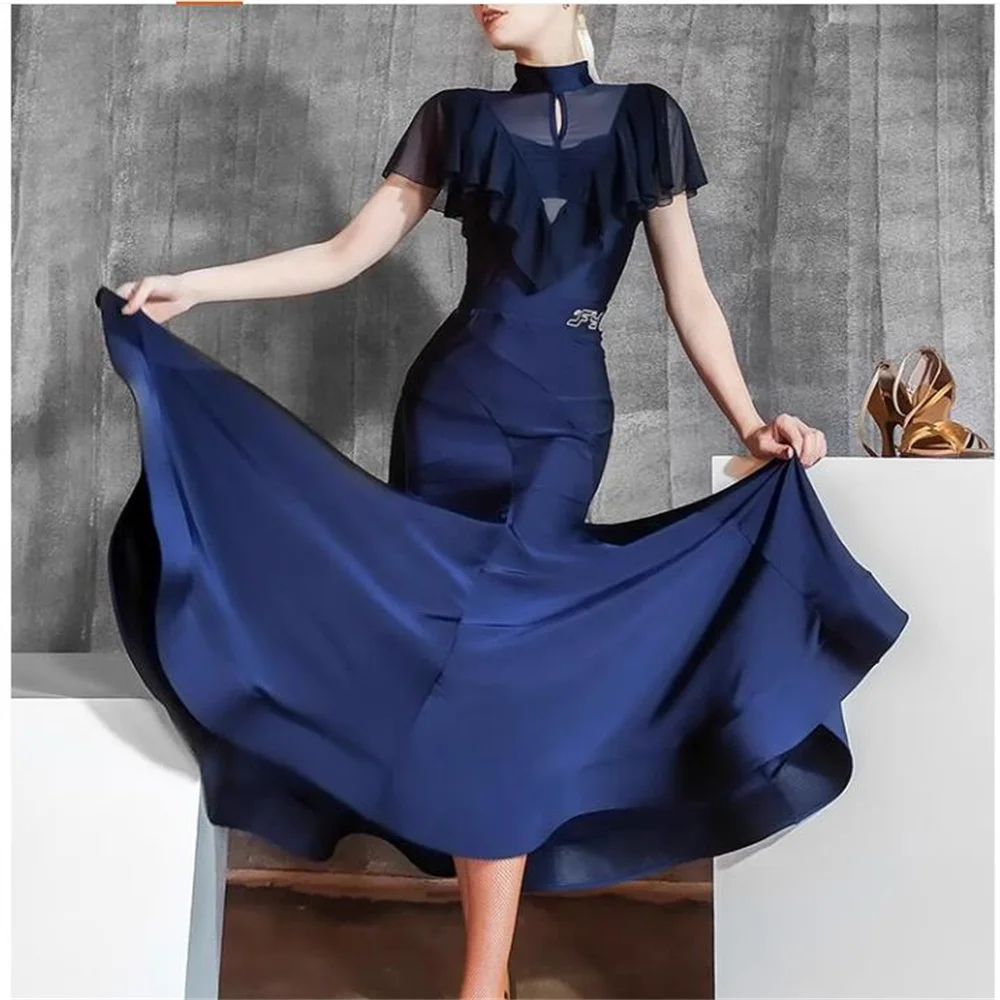 new women Flamingo Ballroom Skirts Dance Competition Dresses Flamenco Skirt Standard Ballroom Dancing Dresses Tango Fringed