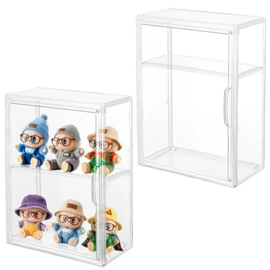 

Acrylic Display Case Compatible with Labubu POP MART 2 Tier Wall Mount Figure Display Case for Collectibles Clear Acrylic Box w