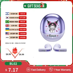 Miniso Sanrio BL02 auriculares inalámbricos Bluetooth 5,4 Control táctil auriculares de llamada HD con LED auriculares de música de larga resistencia lindos