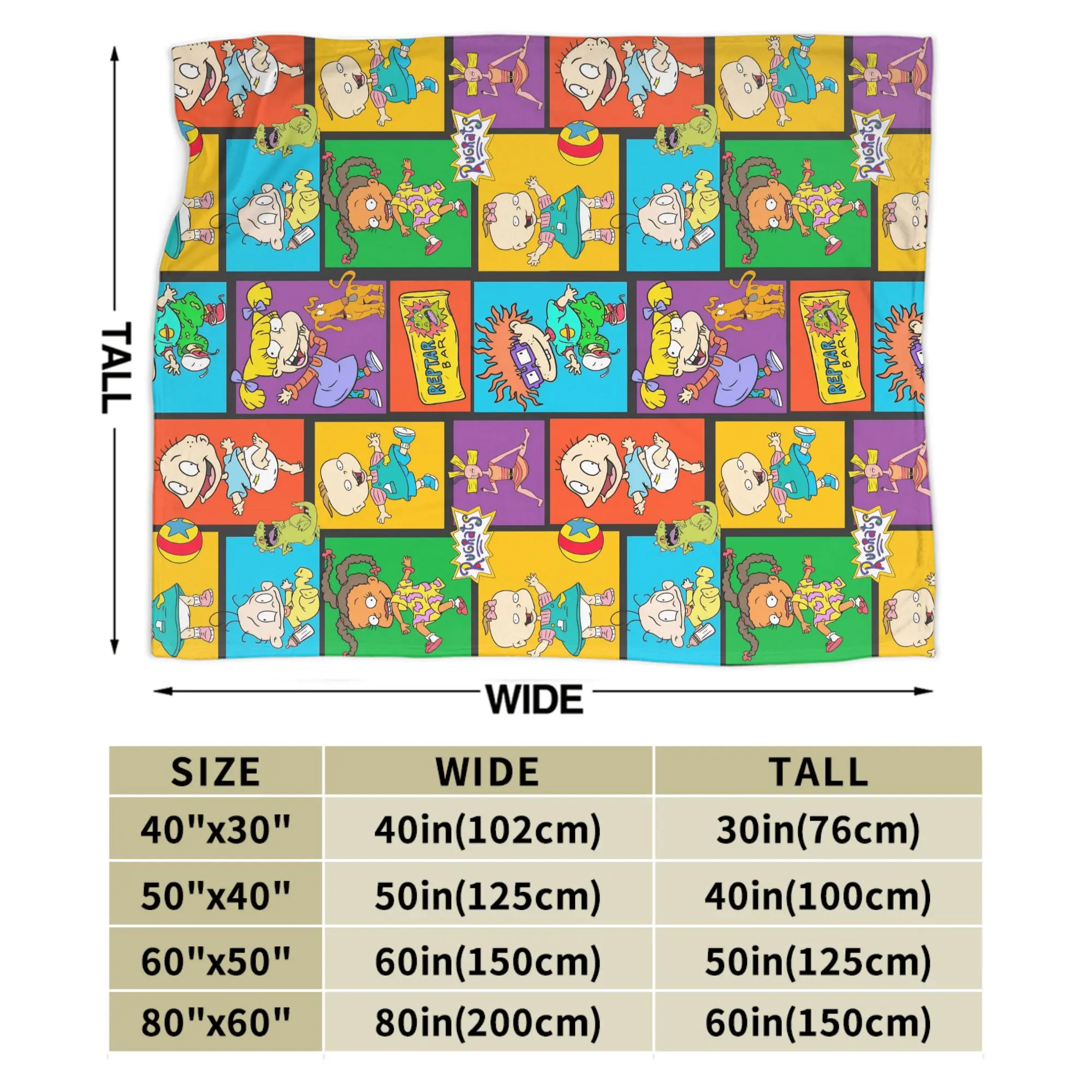 Rugrats الكرتون بطانية سوبر لينة الرسم أفخم الفراش يلقي للأريكة السرير نزهة الفانيلا المفرش غطاء السرير