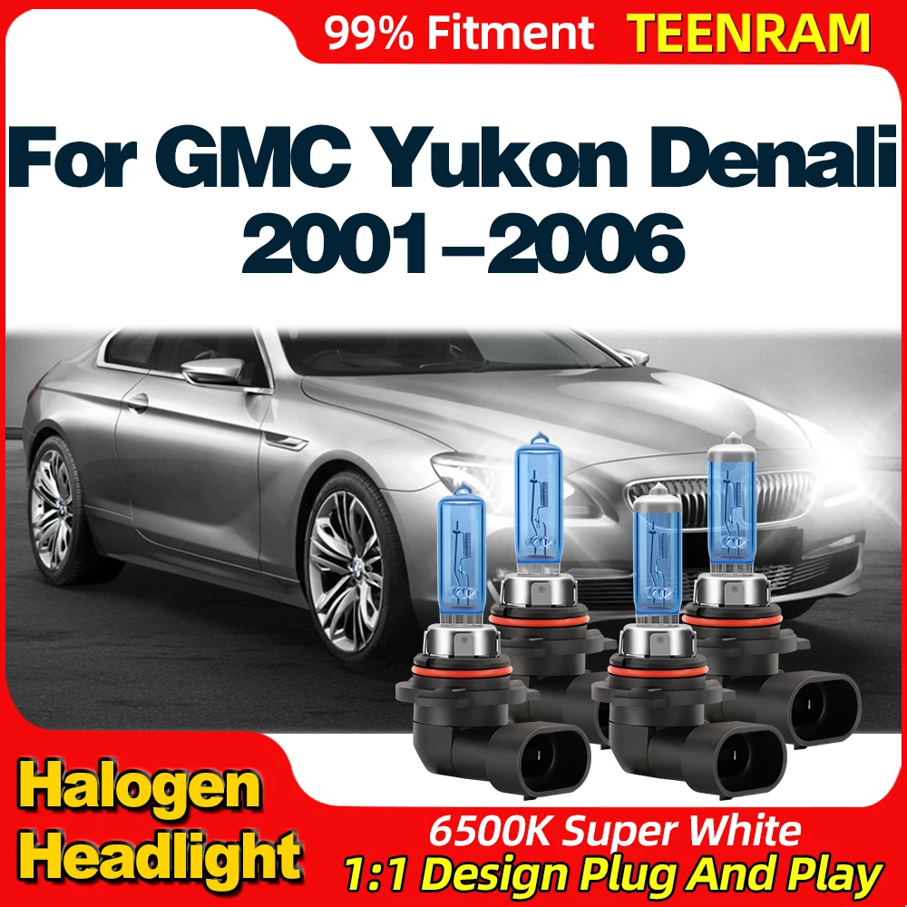 

200W Car Halogen Headlight Bulbs 24000LM Super Bright Auto Headlamp 12V For GMC Yukon Denali 2001 2002 2003 2004 2005 2006